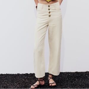 Zara | Cream Culotte Jean, 0 NWT